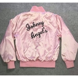 Vintage Birdie 90's Pink Satin Bomber Jacket Johnny Angel's Women's Large‎ USA